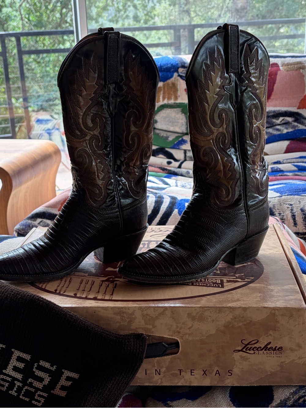 Lucchese Women’s Western Cowboy Boots Brown Leather